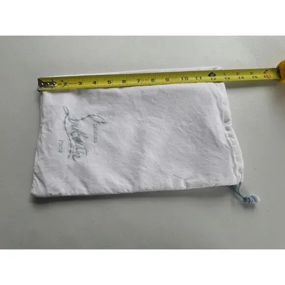 Christian Louboutin Dust Bag White Cotton Satin Drawstring Shoe Bag - Picture 5 of 7